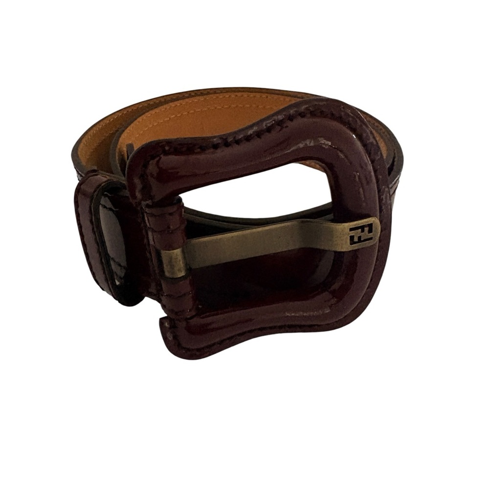Vintage  Fendi Burgundy Patent Leather Belt